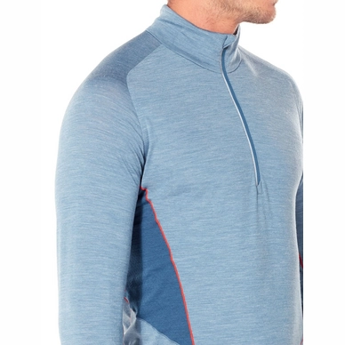Ondershirt Icebreaker Mens Strike Lite LS Half Zip Granite Blue Heather