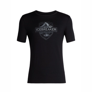 T-Shirt Icebreaker Mens Tech Lite SS Crewe Alpine Crest Black