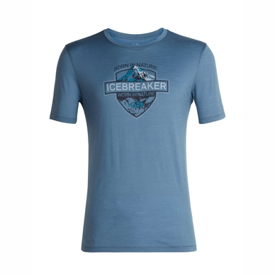 T-Shirt Icebreaker Mens Tech Lite SS Crewe Alpine Crest Granite Blue