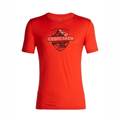 T-Shirt Icebreaker Homme Tech Lite SS Crewe Alpine Crest Chili Red