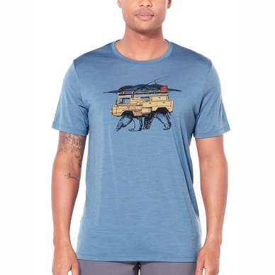 T-Shirt Icebreaker Mens Tech Lite SS Crewe Arctic Explorers Granite Blue