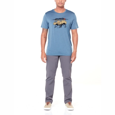 T-Shirt Icebreaker Mens Tech Lite SS Crewe Arctic Explorers Granite Blue