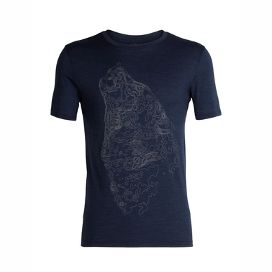 T-Shirt Icebreaker Tech Lite SS Crewe Contour Wolf Dk Night Heather Herren