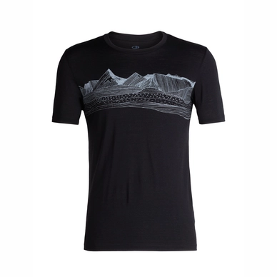 T-Shirt Icebreaker Mens Tech Lite SS Crewe Pyrenees Black