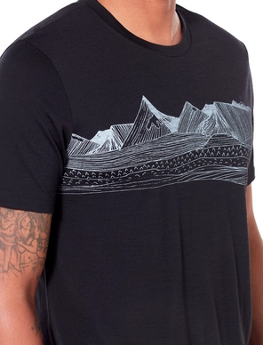T-Shirt Icebreaker Mens Tech Lite SS Crewe Pyrenees Black