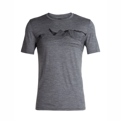 T-Shirt Icebreaker Mens Tech Lite SS Crewe Pyrenees Gritstone Heather