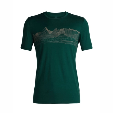 T-Shirt Icebreaker Mens Tech Lite SS Crewe Pyrenees Dark Pine