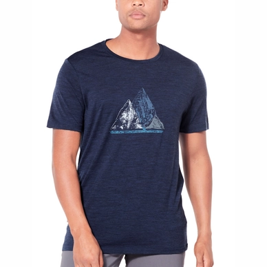 T-Shirt Icebreaker Mens Tech Lite SS Crewe Sum of Parts Dk Night Heather