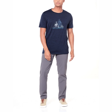 T-Shirt Icebreaker Mens Tech Lite SS Crewe Sum of Parts Dk Night Heather