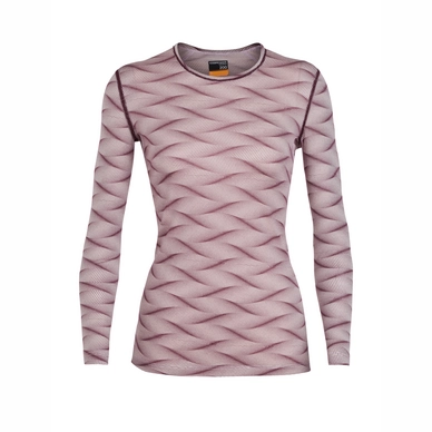 Ondershirt Icebreaker Womens 200 Oasis LS Crewe Curve Blush Heather Velvet
