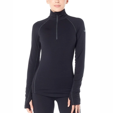Ondershirt Icebreaker Womens 200 Zone LS Half Zip Black Mineral