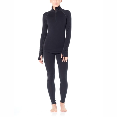 Ondershirt Icebreaker Womens 200 Zone LS Half Zip Black Mineral