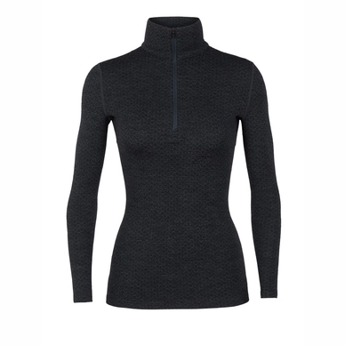 Ondershirt Icebreaker Womens 250 Vertex LS Half Zip Mountain Dash Jet Heather Black