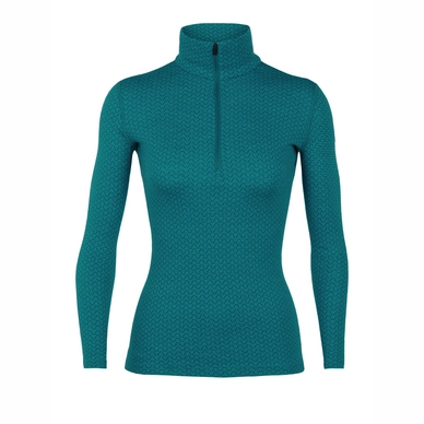 Ondershirt Icebreaker Womens 250 Vertex LS Half Zip Mountain Dash Kingfisher Arctic Teal