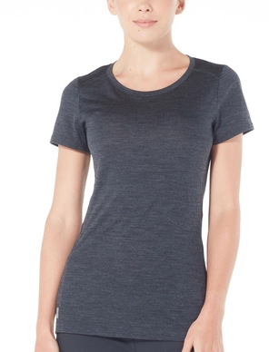T-Shirt Icebreaker Womens Sphere SS Low Crewe Black Heather