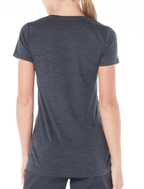 T-Shirt Icebreaker Womens Sphere SS Low Crewe Black Heather