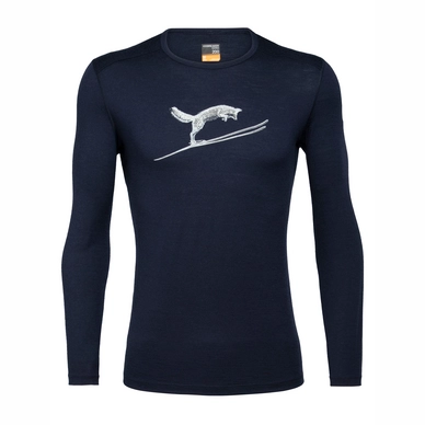 Longsleeve Icebreaker 200 Oasis LS Crewe Fox Jump Midnight Navy Herren