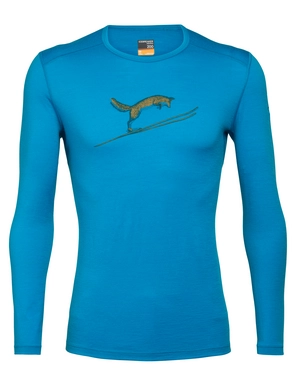 Longsleeve Icebreaker Men 200 Oasis LS Crewe Fox Jump Polar