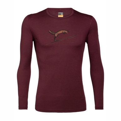 Longsleeve Icebreaker Men 200 Oasis LS Crewe Fox Jump Redwood