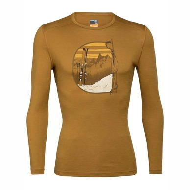 Longsleeve Icebreaker Men 200 Oasis LS Crewe Mt Blanc Rise Curry