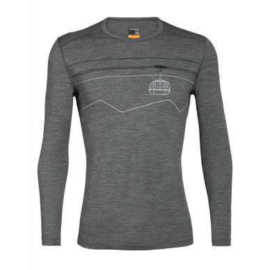 Longsleeve Icebreaker Men 200 Oasis LS Crewe Peak to Peak Lift Gritstone Heather