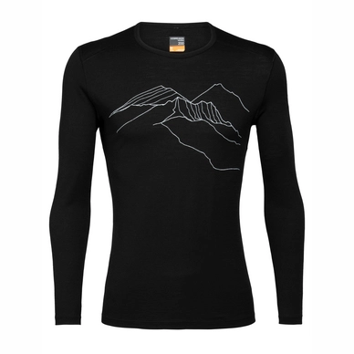 Longsleeve Icebreaker Men 200 Oasis LS Crewe The Higher We Go Black