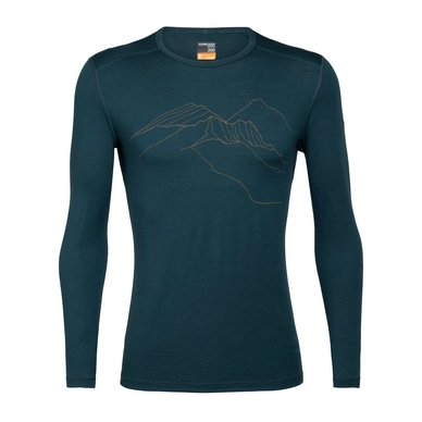 Longsleeve Icebreaker Men 200 Oasis LS Crewe The Higher We Go Nightfall