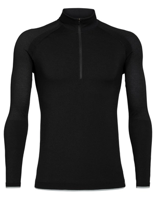 Longsleeve Icebreaker Men 200 Zone Seamless LS Half Zip Black