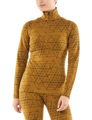 Longsleeve Icebreaker Women 250 Vertex LS Half Zip Ice Structure Curry