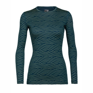 Longsleeve Icebreaker Women 200 Oasis LS Crewe Napasoq Lines Nightfall