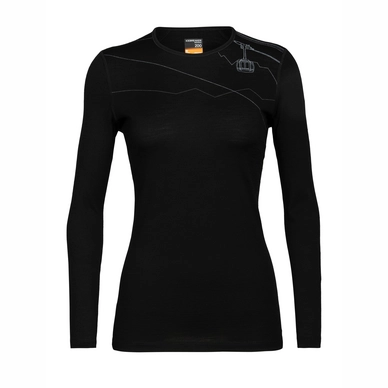 Longsleeve Icebreaker Women 200 Oasis LS Crewe Skyway Lift Black