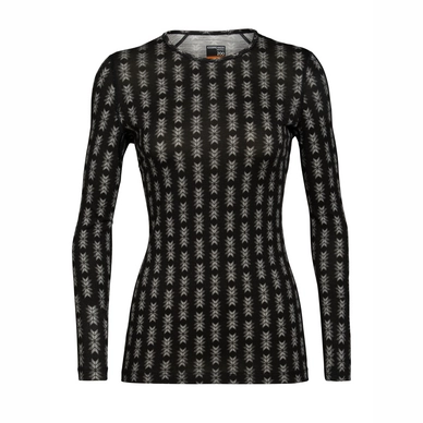 Longsleeve Icebreaker Women 200 Oasis LS Crewe Snow Heritage Black