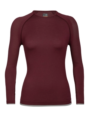 Longsleeve Icebreaker Women 200 Zone Seamless LS Crewe Redwood