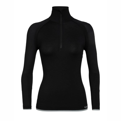 Longsleeve Icebreaker Women 200 Zone Seamless LS Half Zip Black