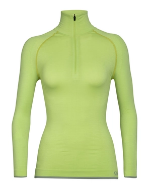 Longsleeve Icebreaker Women 200 Zone Seamless LS Half Zip Aloe