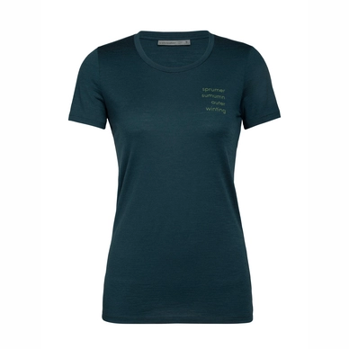 T-Shirt Icebreaker Women Tech Lite SS Low Crewe Global Warming Nightfall