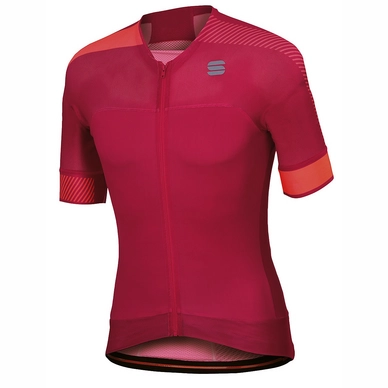 Maillot de Cyclisme Sportful Men Bodyfit Pro Evo Jersey Raspberry Wine Coral Fluo
