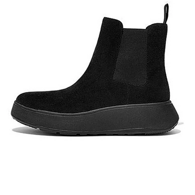 FitFlop Women F-Mode Suede Flatform Chelsea Boots All Black