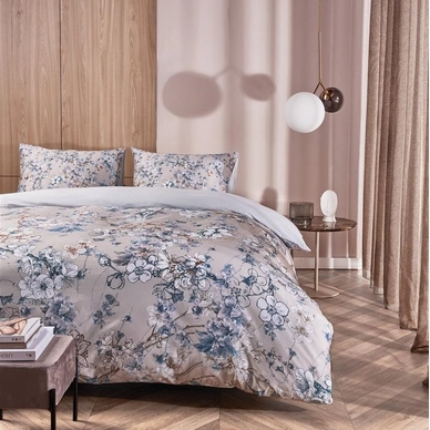 Bettwäsche Beddinghouse Fleurelle Blue Grey Baumwolle