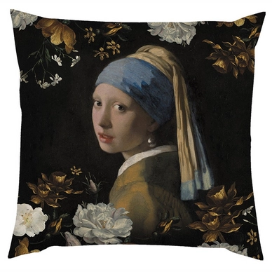 Coussin Essenza x Mauritshuis Floral Girl Black (50 x 50 cm