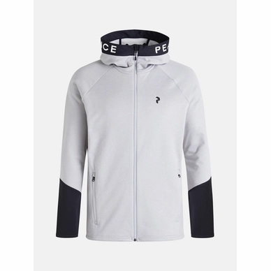 Jas Peak Performance Men Rider Mid Zip Hood Grey Melange Black