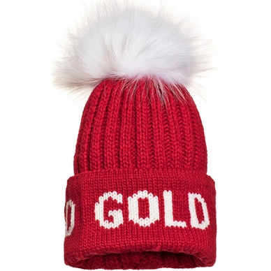 Bonnet Goldbergh Women Hodd Beanie Real Raccoon Fur Flame