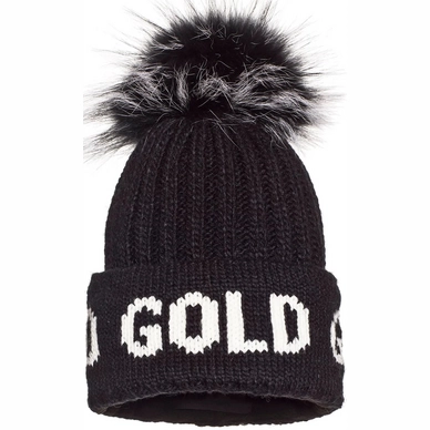 Hat Goldbergh Women Hodd Beanie Real Raccoon Fur Black