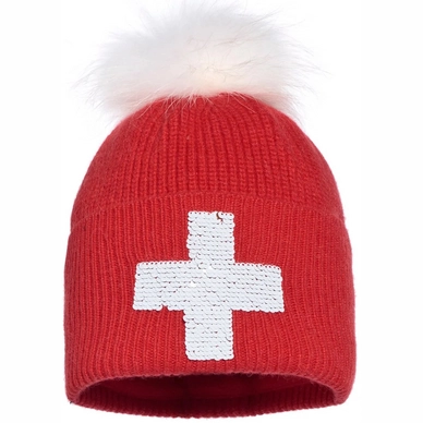 Hat Goldbergh Women Rebecca Beanie Real Raccoon Fur Flame