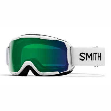 Masque de Ski Smith Grom Junior White / ChromaPop Everyday Green Mirror