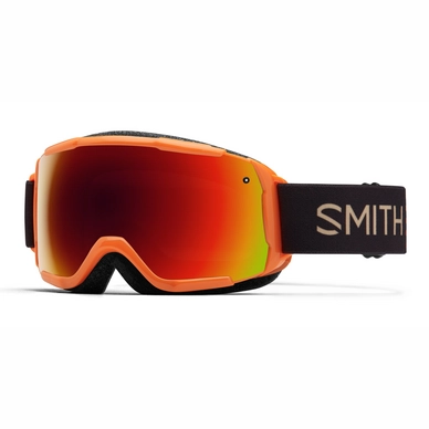 Smith Grom Junior Neon Orange Sunset Frame Red Sol-X Mirror Skibril