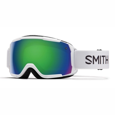 Smith Grom Junior White Frame Green Sol-X Mirror Skibril