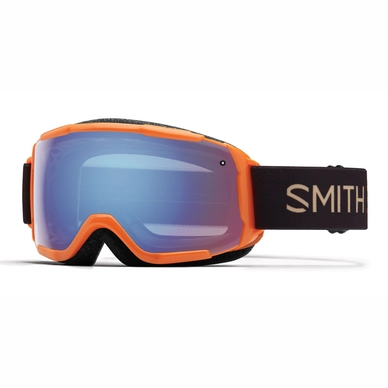 Smith Grom Junior Neon Orange Sunset Frame Blue Sensor Mirror Skibril