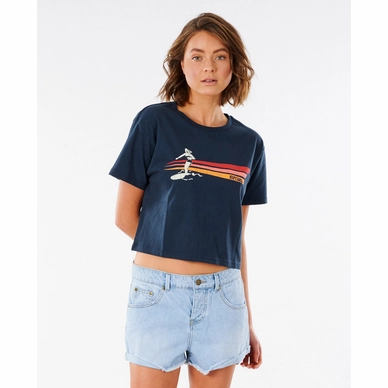 T-Shirt Rip Curl Women Golden State Crop Tee SS Navy
