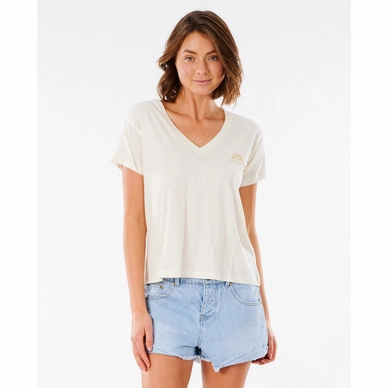 T-Shirt Rip Curl Femmes Saltwater V Neck Tee Bone